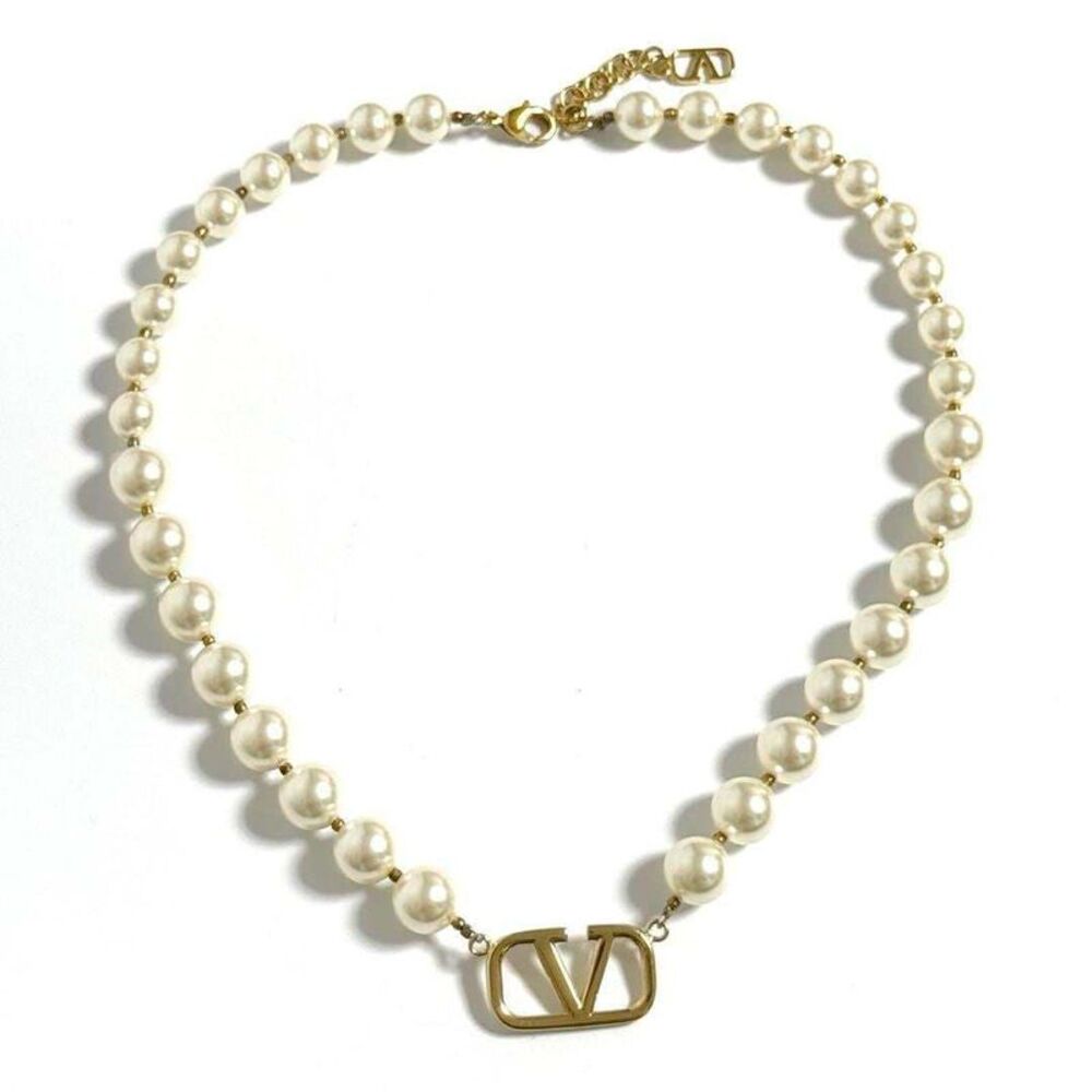 Valentino Garavani VLogo Signature Pearl Beads Necklace